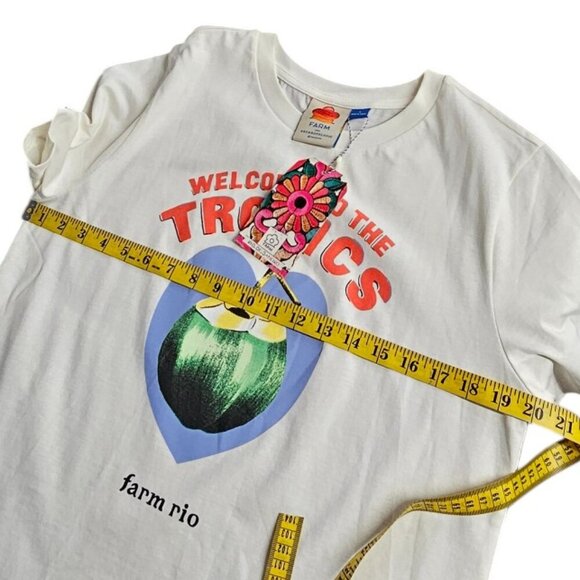 Farm Rio Welcome to the Tropics Tee, Short Sleeve, T-Shirt, Cotton, Graphic, S - Picture 5 of 9